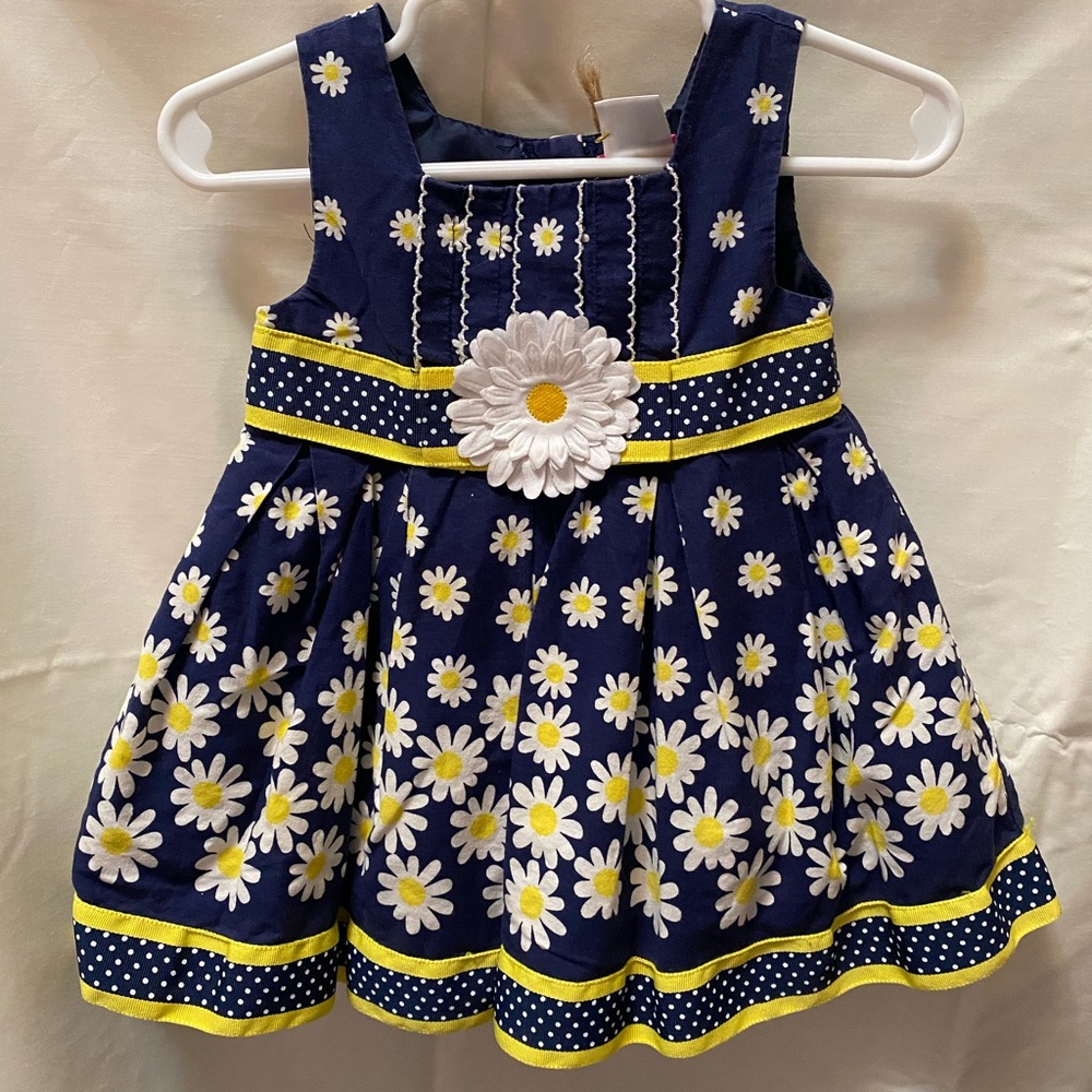 Easter Dress Summer Dress Navy And Daisies By Jenny & Me Baby Size 12 Month